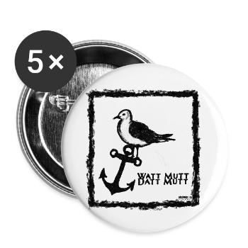 Sei eine Möwe, Scheiss drauf - Buttons groß 56 mm (5er Pack) - Weiß - Vorne