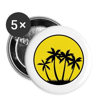 Palm trees - Buttons large 2.2''/56 mm (5-pack) - white - Front