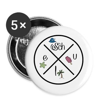 Lustige Geschenke für Kinder - Buttons groß 56 mm (5er Pack) - Weiß - Vorne