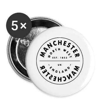Manchester Circular Cancel Northwest England - Buttons large 2.2''/56 mm (5-pack) - white - Front