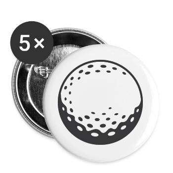 Golf Golfer Golfen Symbol Geschenk Idee - Buttons groß 56 mm (5er Pack) - Weiß - Vorne