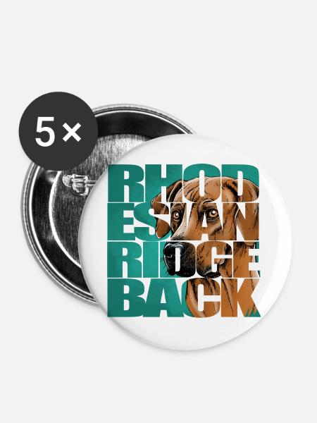 Rhodesian Ridgeback - Buttons groß 56 mm (5er Pack) - Weiß