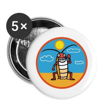 Cockroach on the beach sunbathing - Buttons large 2.2''/56 mm (5-pack) - white - Front