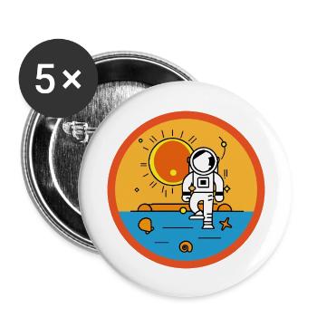 Astronaut on the beach in the sun - Buttons large 2.2''/56 mm (5-pack) - white - Front