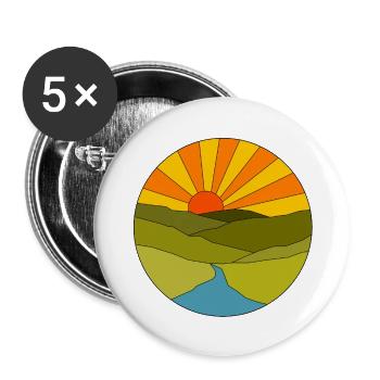 Sunrise - Buttons groß 56 mm (5er Pack) - Weiß - Vorne
