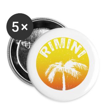 RIMINI Sticker with palm - Buttons large 2.2''/56 mm (5-pack) - white - Front