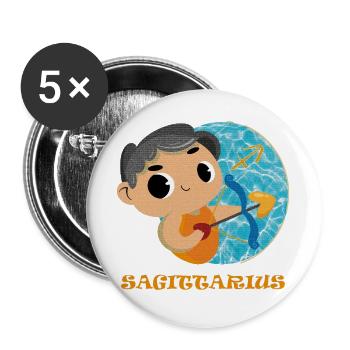 Zodiac sign Sagittarius - Buttons large 2.2''/56 mm (5-pack) - white - Front