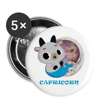 Zodiac sign Capricorn - Buttons large 2.2''/56 mm (5-pack) - white - Front