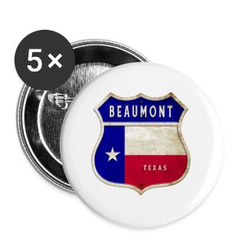 Beaumont Texas Wappen Flaggen Design - Buttons groß 56 mm (5er Pack) - Weiß - Vorne