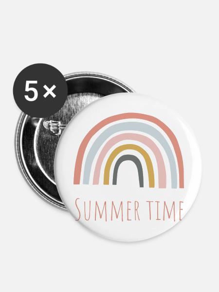 Summer Time - Buttons groß 56 mm (5er Pack) - Weiß