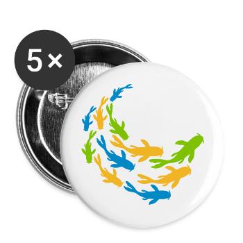 Colorful school of koi fish - Buttons large 2.2''/56 mm (5-pack) - white - Front