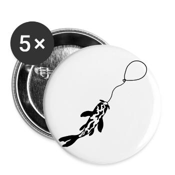 Fished Koi Fish Balloon - Buttons large 2.2''/56 mm (5-pack) - white - Front