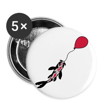 Balloon Koi Fish Nishikigoi - Buttons large 2.2''/56 mm (5-pack) - white - Front