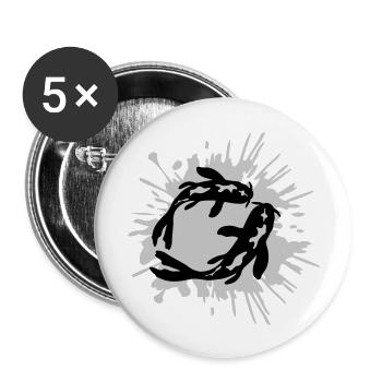 Splashes of color 2 koi fish - Buttons large 2.2''/56 mm (5-pack) - white - Front