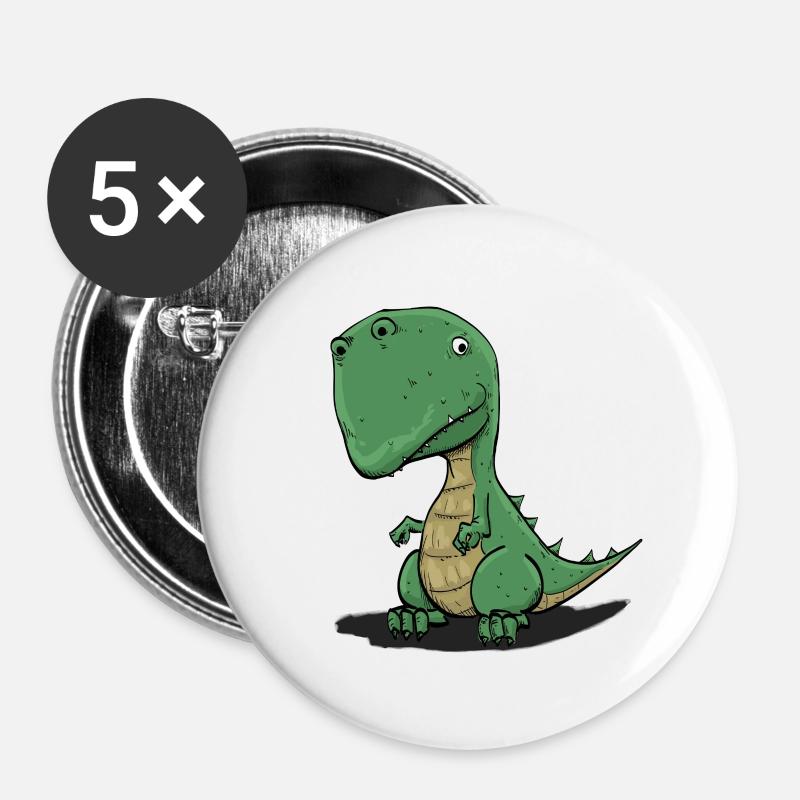 T-Rex - Buttons large 2.2''/56 mm (5-pack) - white