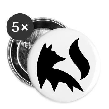 Fox Silhouette Forêt Nature Animal Renard Roux Vecteur - Lot de 5 grands badges (56 mm) - blanc - Devant