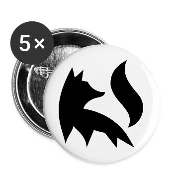 Fox Silhouette Forêt Nature Animal Renard Roux Vecteur - Lot de 5 grands badges (56 mm) - blanc - Devant