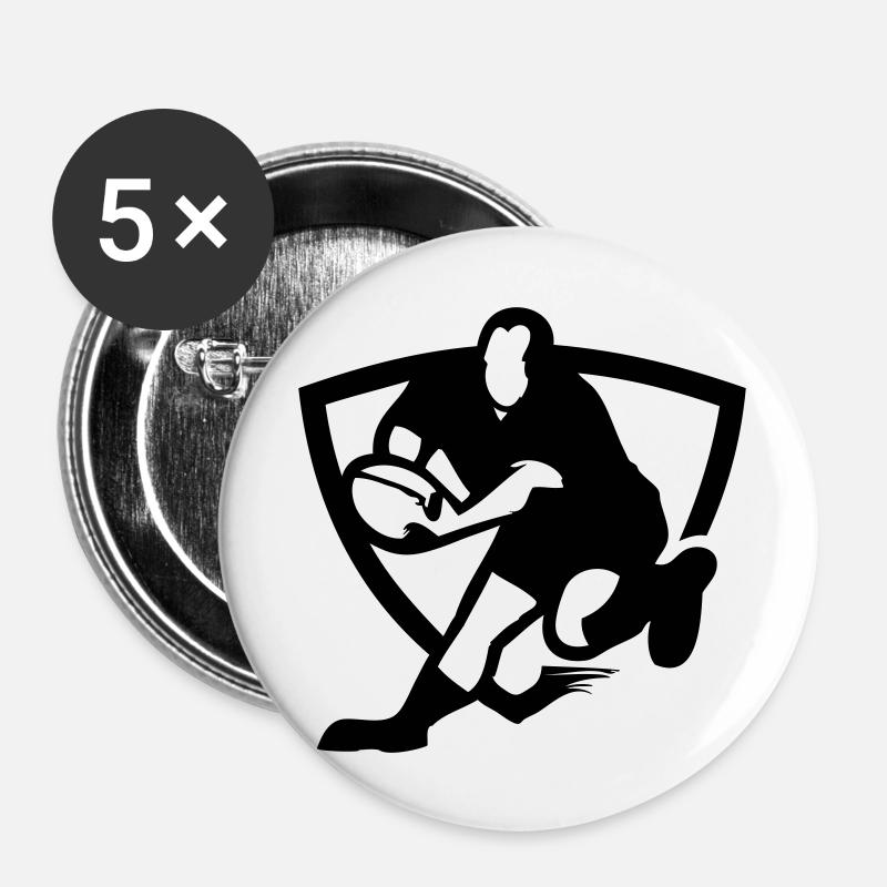 Rugby - Buttons large 2.2''/56 mm (5-pack) - white