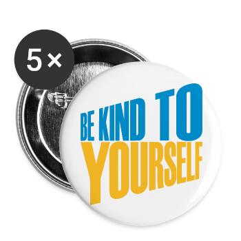 be kind to yourself - Buttons large 2.2''/56 mm (5-pack) - white - Front
