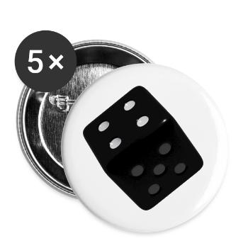 Würfel - Buttons groß 56 mm (5er Pack) - Weiß - Vorne