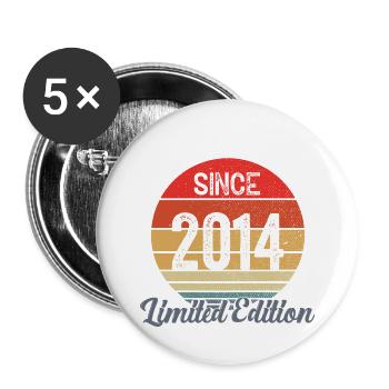 Erstaunlich seit 2014 - Jubiläum - Buttons groß 56 mm (5er Pack) - Weiß - Vorne