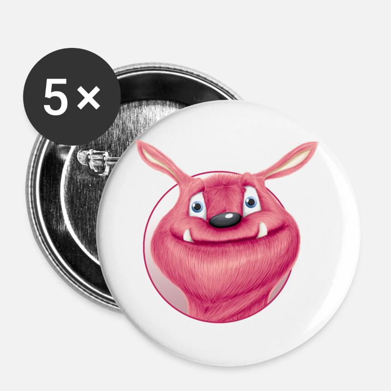red monster - Buttons large 2.2''/56 mm (5-pack) - white