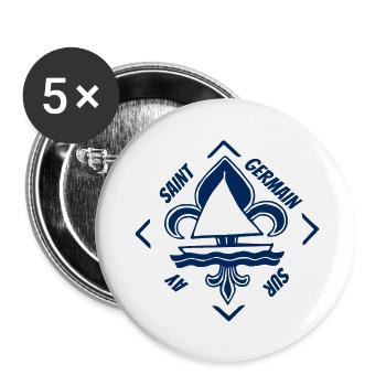 Saint Germain sur Ay Normandie Frankreich - Buttons groß 56 mm (5er Pack) - Weiß - Vorne