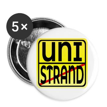 Zurück in die Universität - UNI FERIEN ENDE STRAND - Buttons groß 56 mm (5er Pack) - Weiß - Vorne