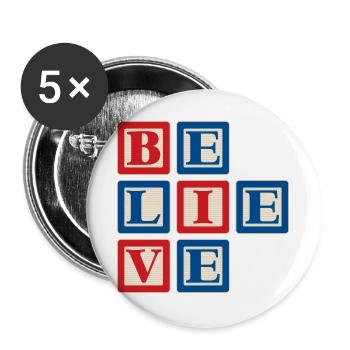 Glauben 2 - Buttons groß 56 mm (5er Pack) - Weiß - Vorne