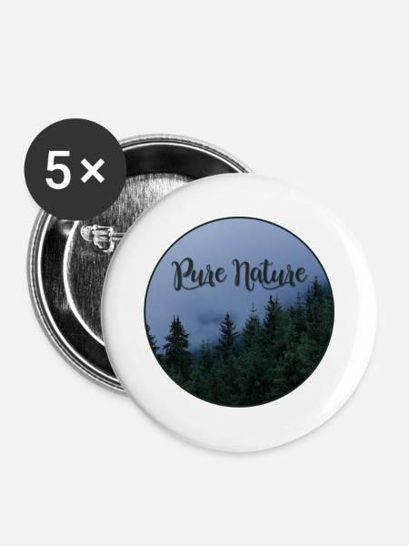 Pure Nature - Buttons groß 56 mm (5er Pack) - Weiß