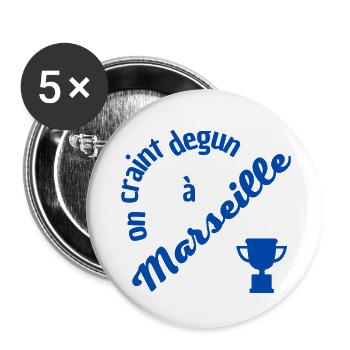 On craint dégun à Marseille - Lot de 5 grands badges (56 mm) - blanc - Devant