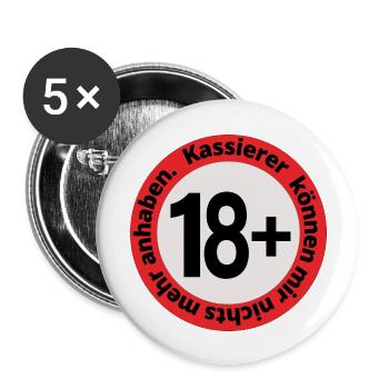 Kassierer können mir nichts anhaben 18. Geburtstag - Buttons groß 56 mm (5er Pack) - Weiß - Vorne