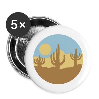 Silhouette du paysage du désert du soleil - Lot de 5 grands badges (56 mm) - blanc - Devant