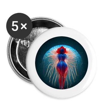 Jellyfish Version 2 - Buttons groß 56 mm (5er Pack) - Weiß - Vorne