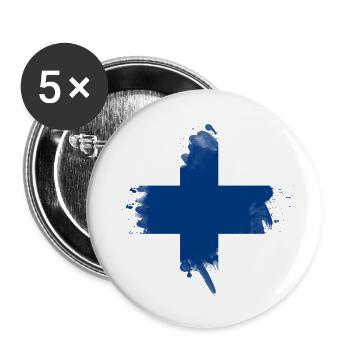 Finlande Suomi helsinki scandinavie viking - Lot de 5 grands badges (56 mm) - blanc - Devant