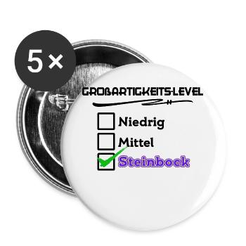Steinbock Cool Statement Horoskop Astrologie - Buttons groß 56 mm (5er Pack) - Weiß - Vorne