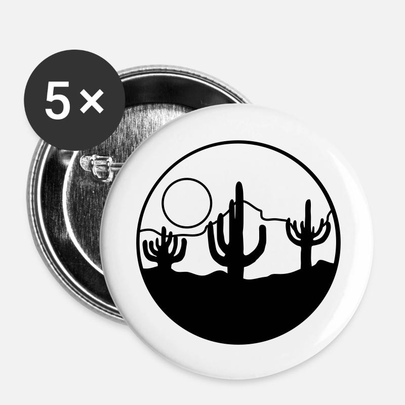 Natur Sonne Wüste Landschaft - Buttons groß 56 mm (5er Pack) - Weiß