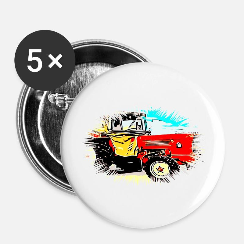 Tractor - Buttons large 2.2''/56 mm (5-pack) - white