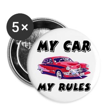 Car - Buttons large 2.2''/56 mm (5-pack) - white - Front