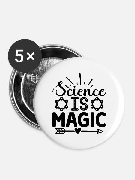Science is Magic - Buttons groß 56 mm (5er Pack) - Weiß