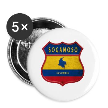 Écusson Sogamoso Colombia - Lot de 5 grands badges (56 mm) - blanc - Devant
