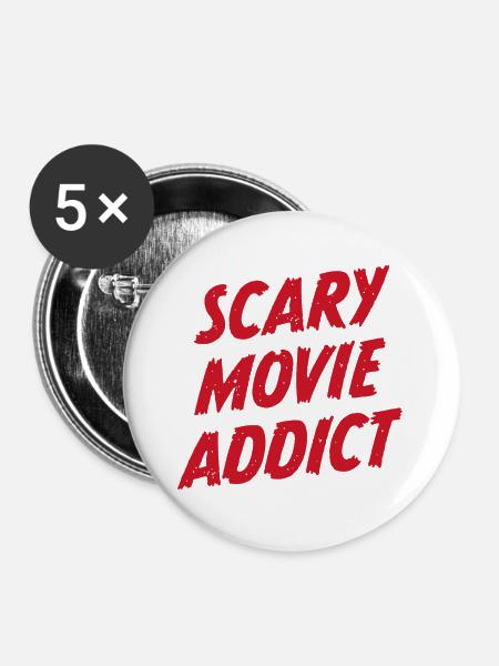 Gruseliger Filmsüchtiger - Buttons groß 56 mm (5er Pack) - Weiß