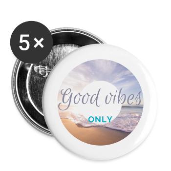 I love clothes / Good vibes only - Buttons groß 56 mm (5er Pack) - Weiß - Vorne