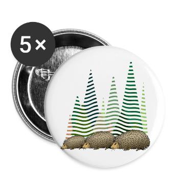 Igel - Buttons groß 56 mm (5er Pack) - Weiß - Vorne
