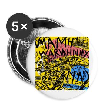 Warnhnix - Lot de 5 grands badges (56 mm) - blanc - Devant