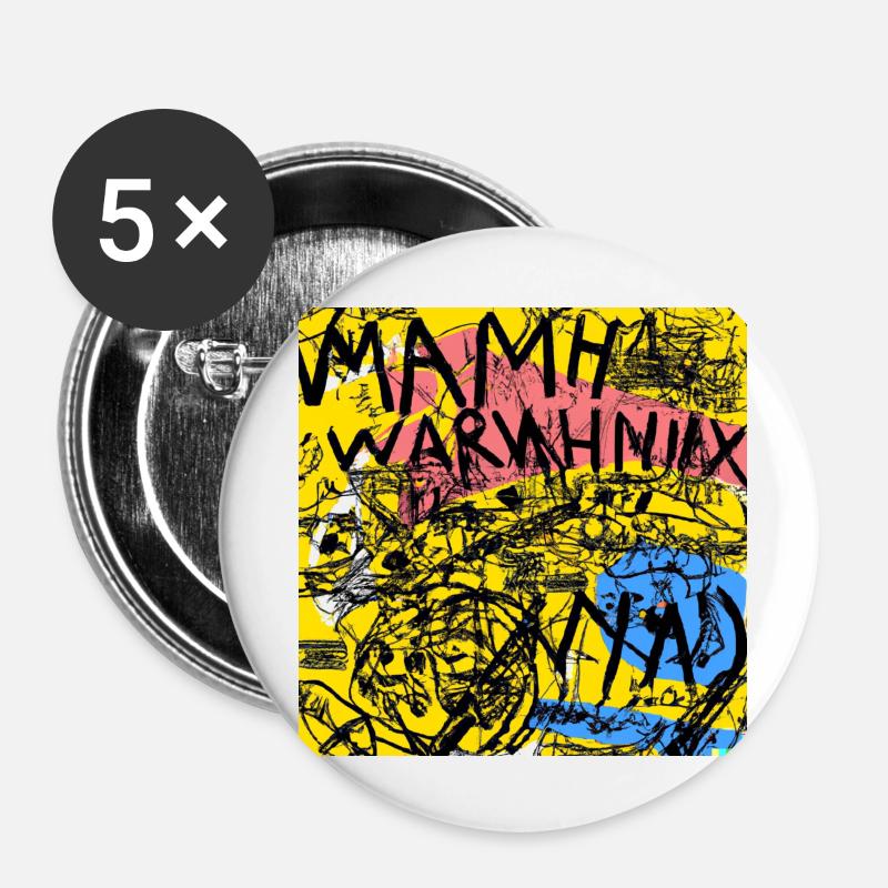 Warnhnix - Buttons large 2.2''/56 mm (5-pack) - white