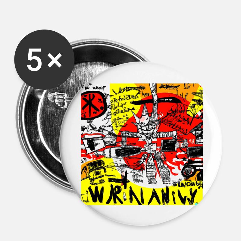 Warnanily - Buttons large 2.2''/56 mm (5-pack) - white