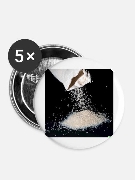 a bag of rice falling - Buttons groß 56 mm (5er Pack) - Weiß