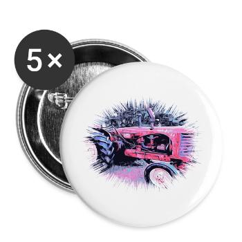 Tractor - Buttons large 2.2''/56 mm (5-pack) - white - Front