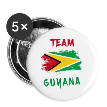 Team Guyana flags design - Buttons large 2.2''/56 mm (5-pack) - white - Front
